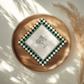 Green & White Wedding Cocktail Napkin Template
