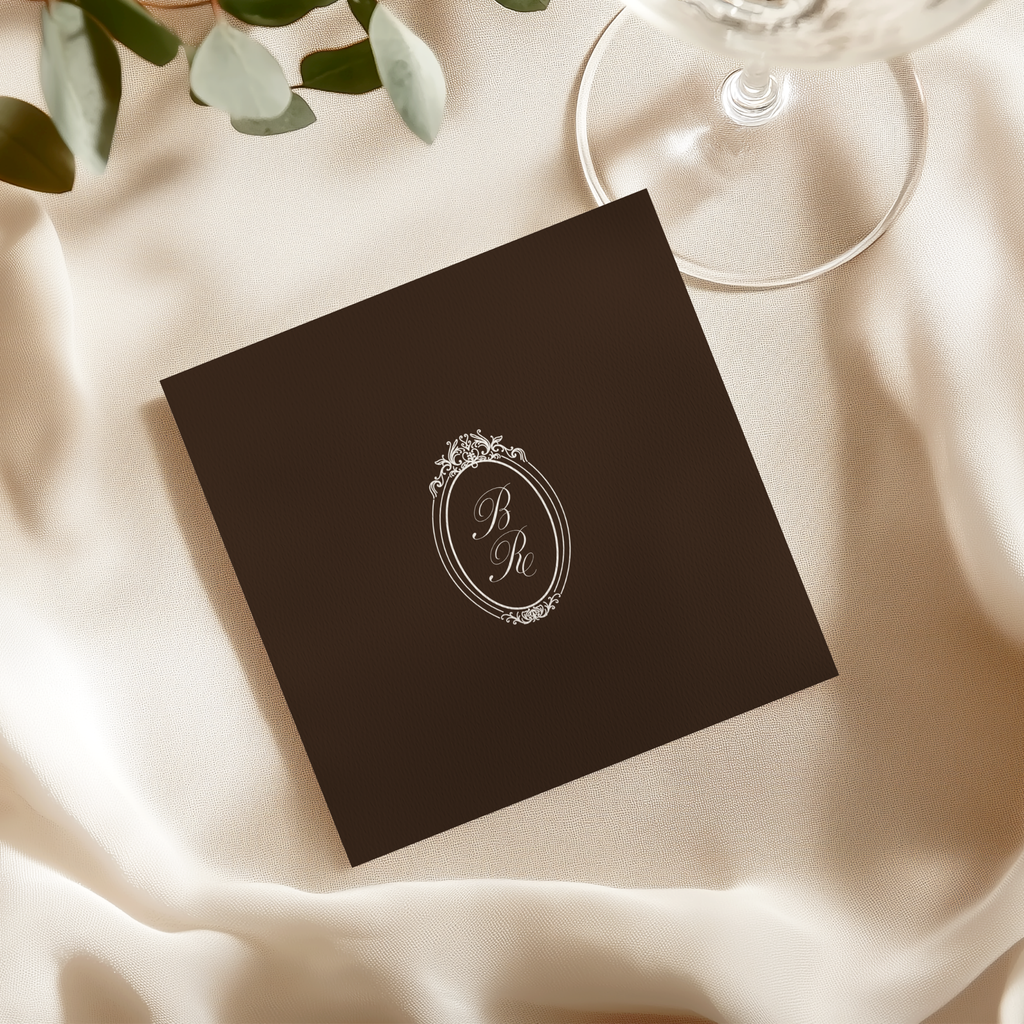 Vintage Brown Cocktail Napkin Template