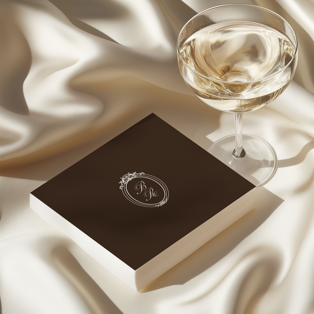 Vintage Brown Cocktail Napkin Template