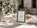 Green & White Table Number Template