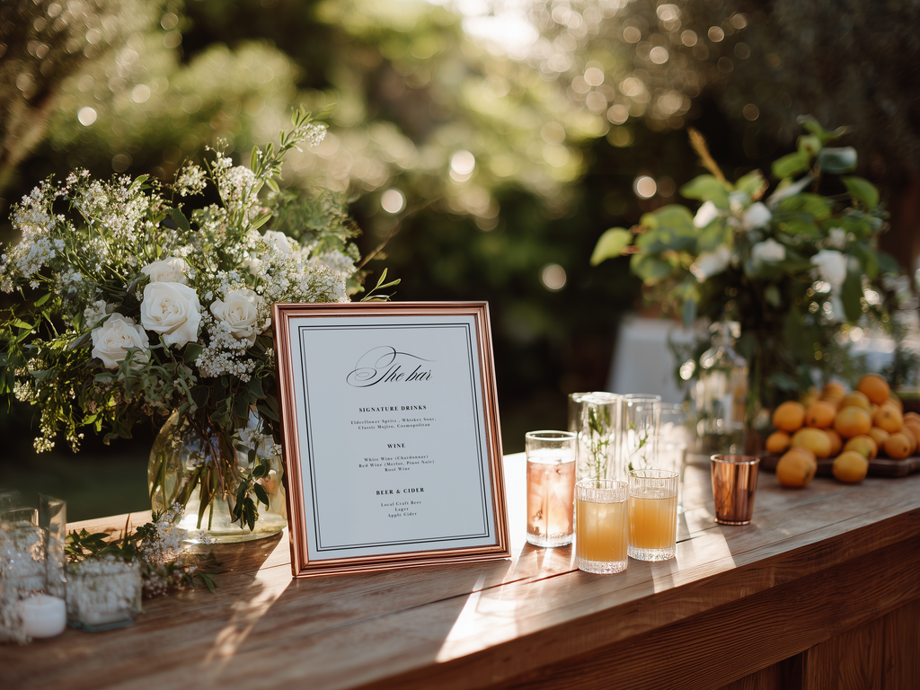 Black & White Wedding Menu Template