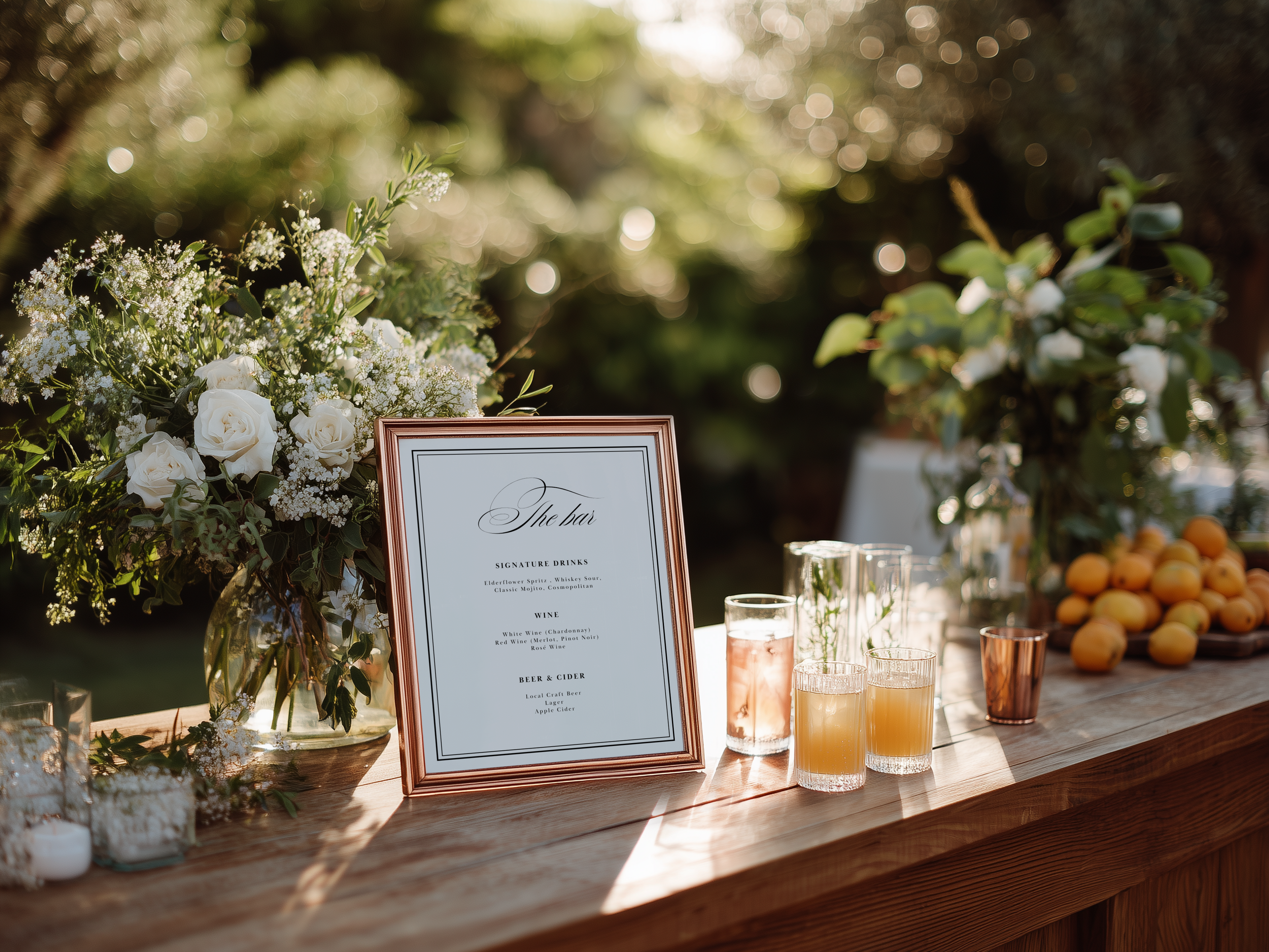 Black & White Wedding Menu Template