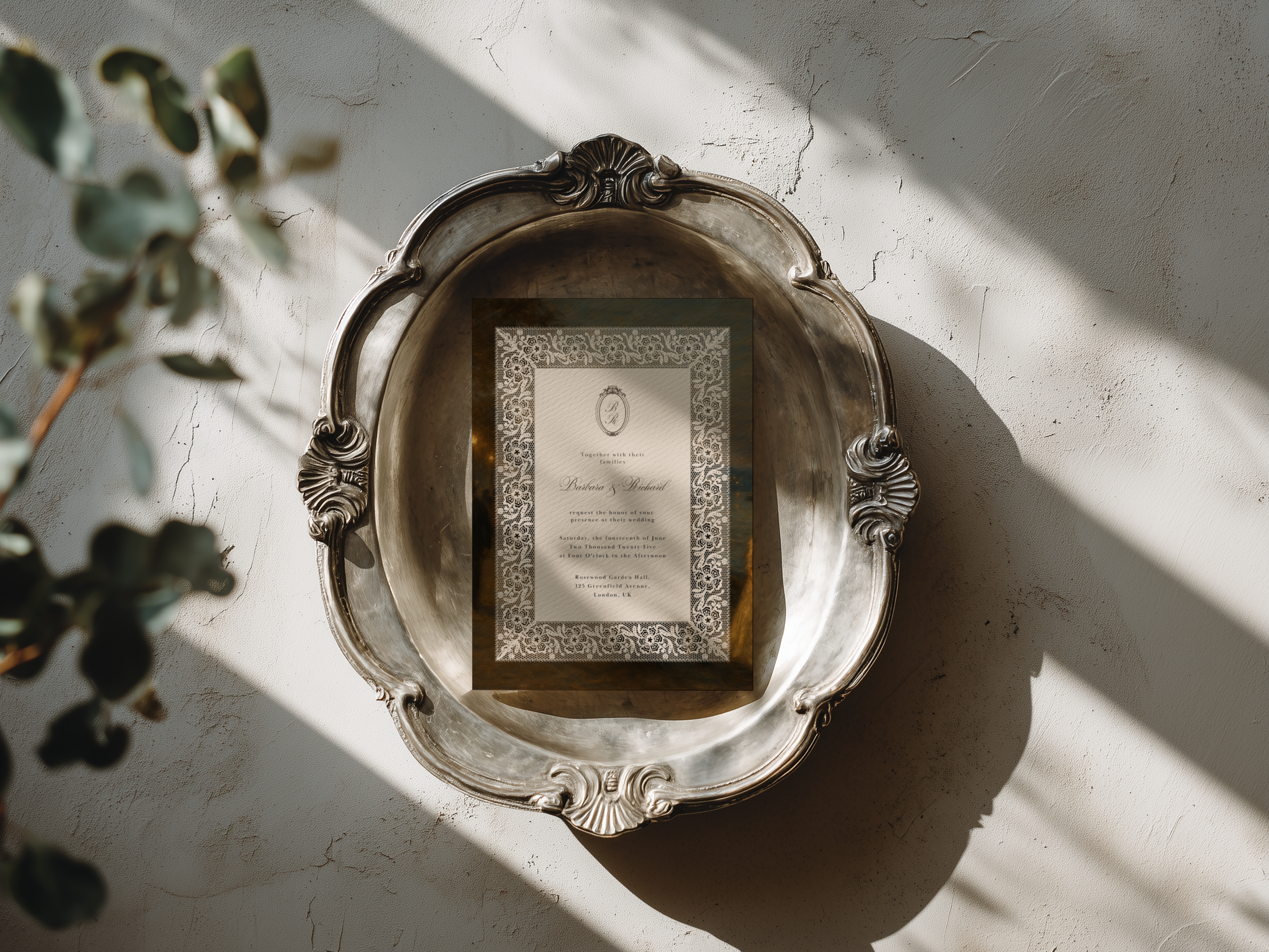 Vintage Lace Wedding Invitation Template