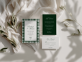 Green Wedding Invitation Suite Template