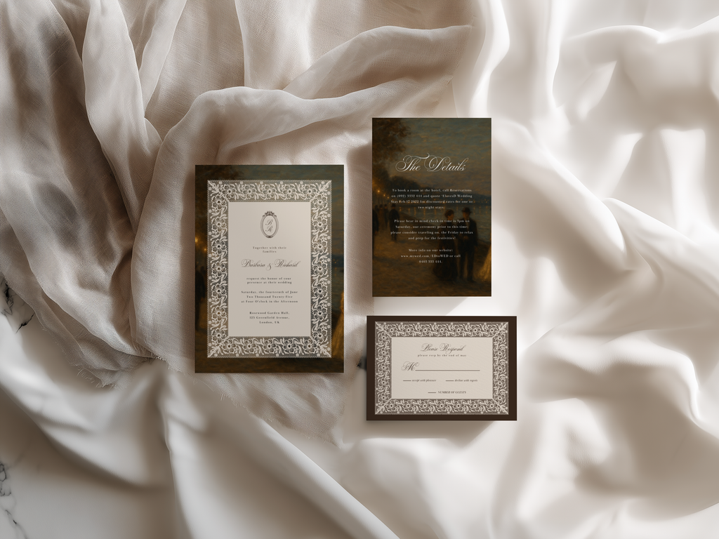 Vintage Brown Wedding Stationery Suite Bundle