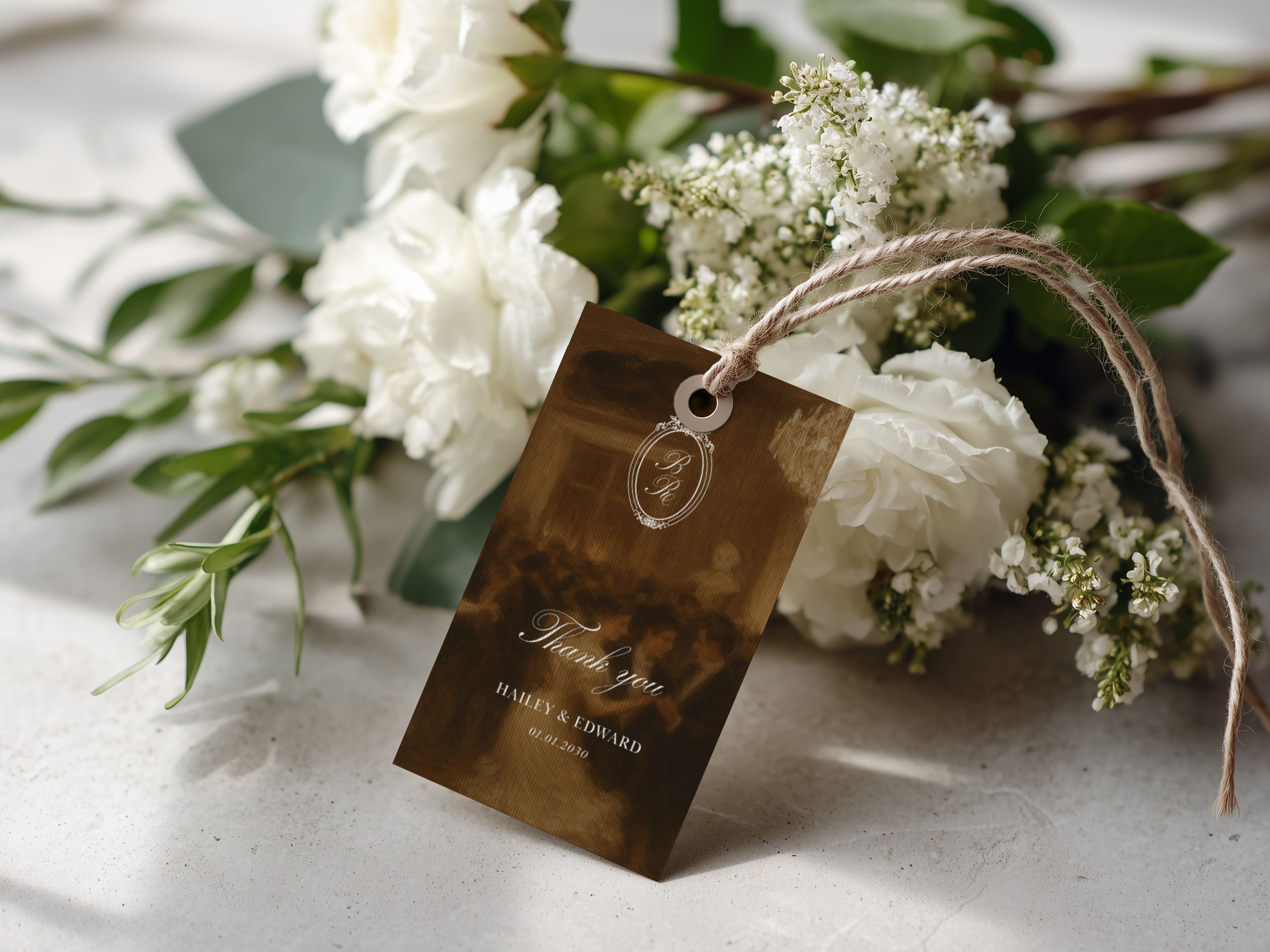 Vintage Brown Favor Tag Template