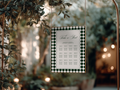 Green & White Wedding Seating Chart Template