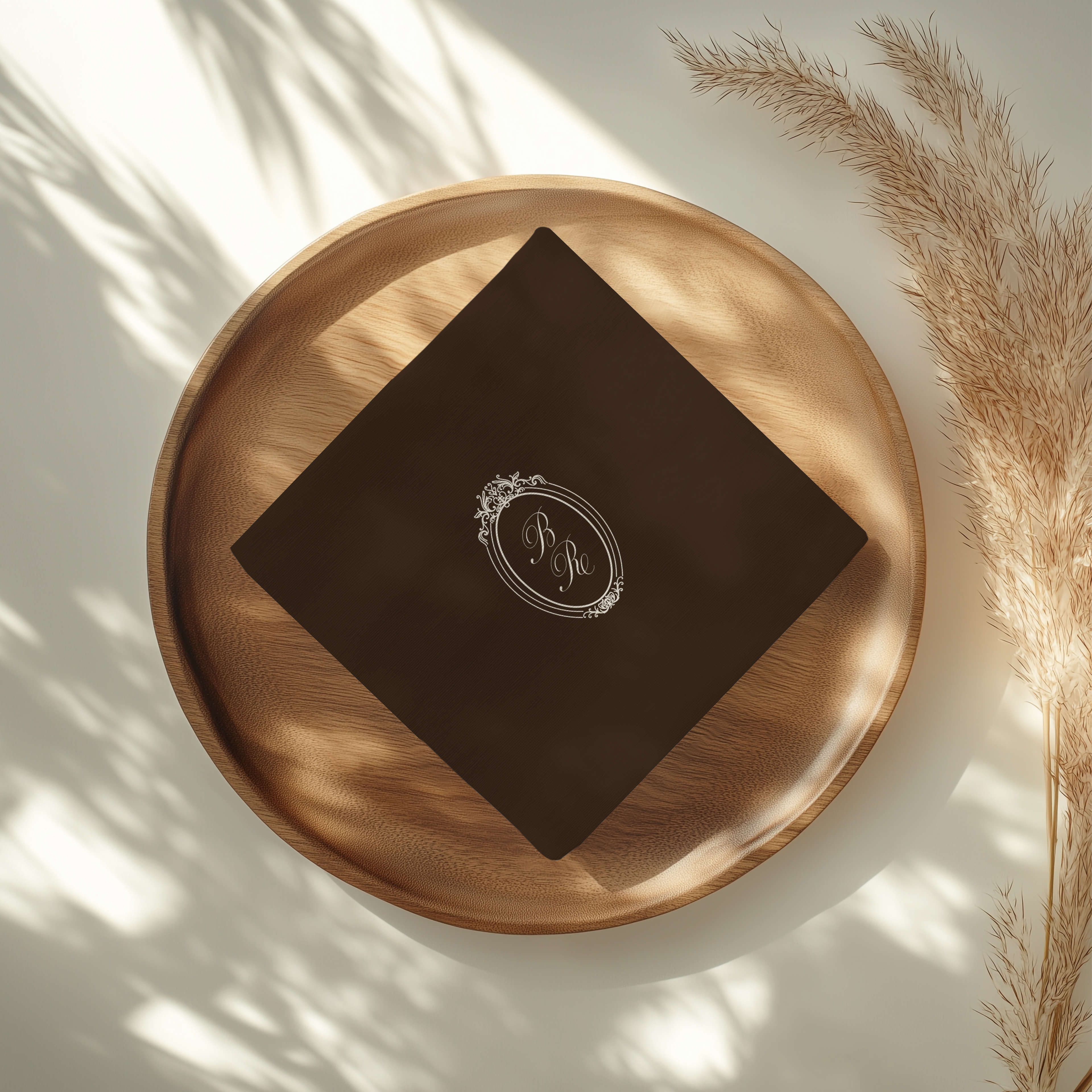 Vintage Brown Cocktail Napkin Template