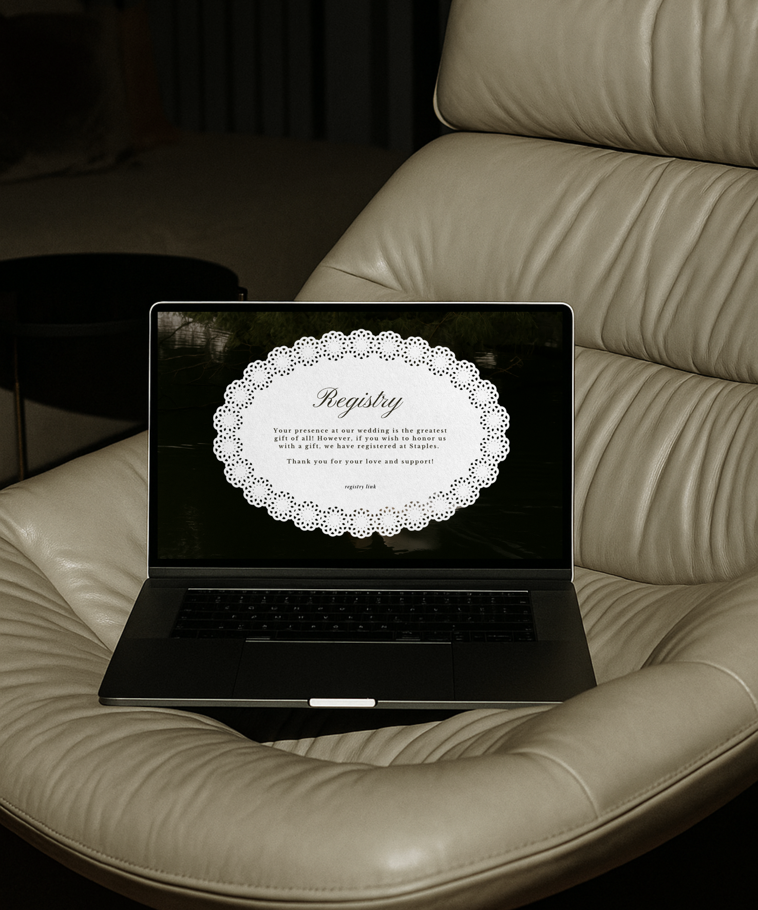 Swan & Doily Wedding Website Template
