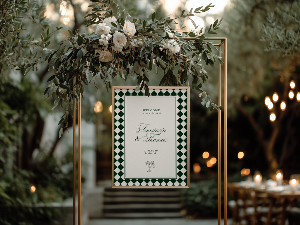 Green & White Wedding Stationery Suite Bundle