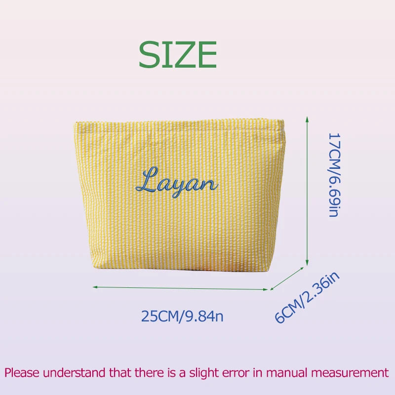 Personalized Embroidered Makeup Bag