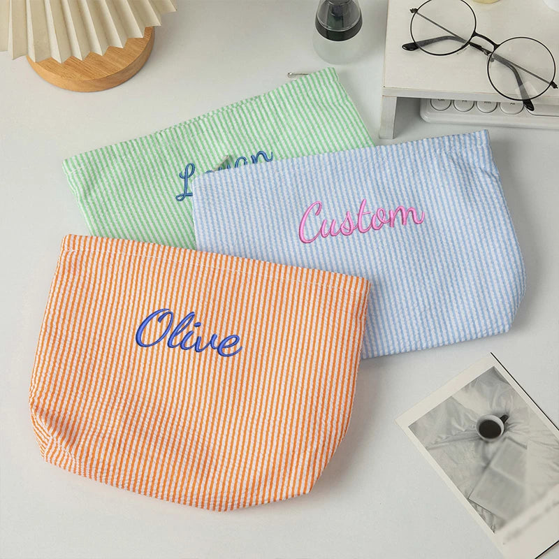 Personalized Embroidered Makeup Bag