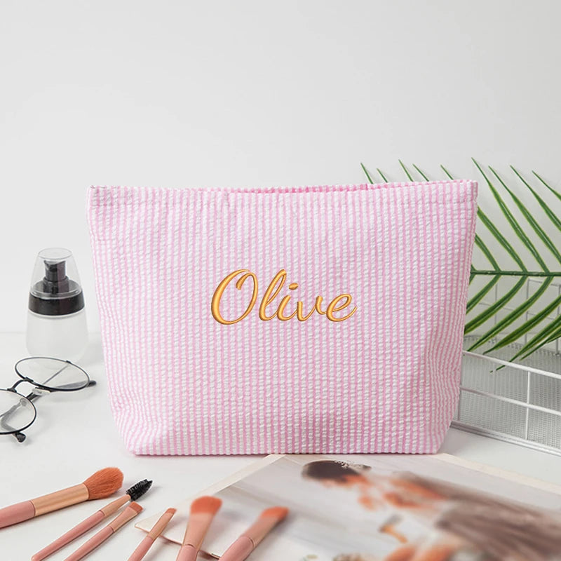 Personalized Embroidered Makeup Bag