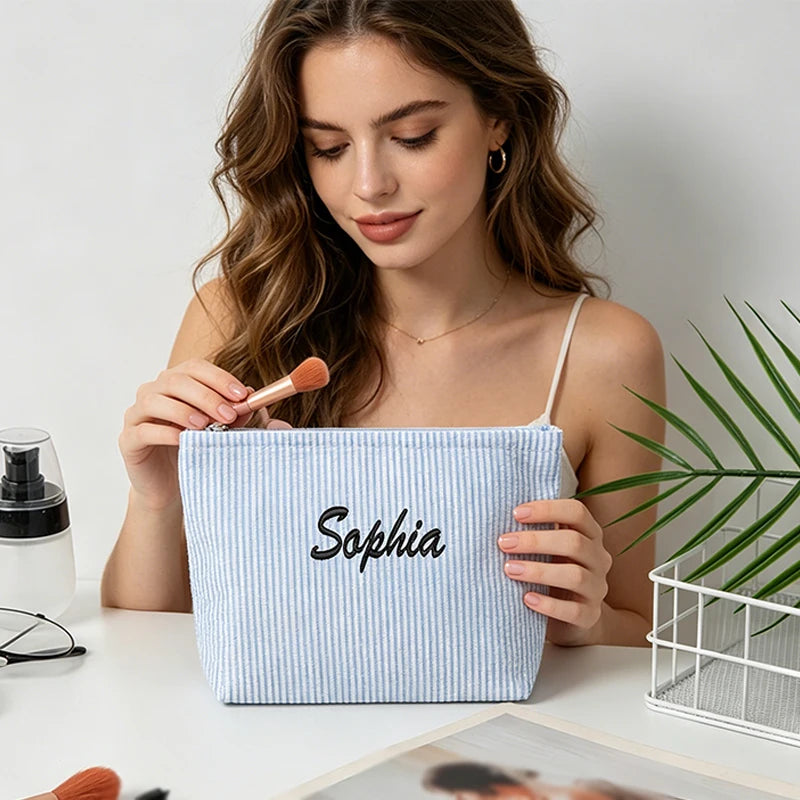 Personalized Embroidered Makeup Bag