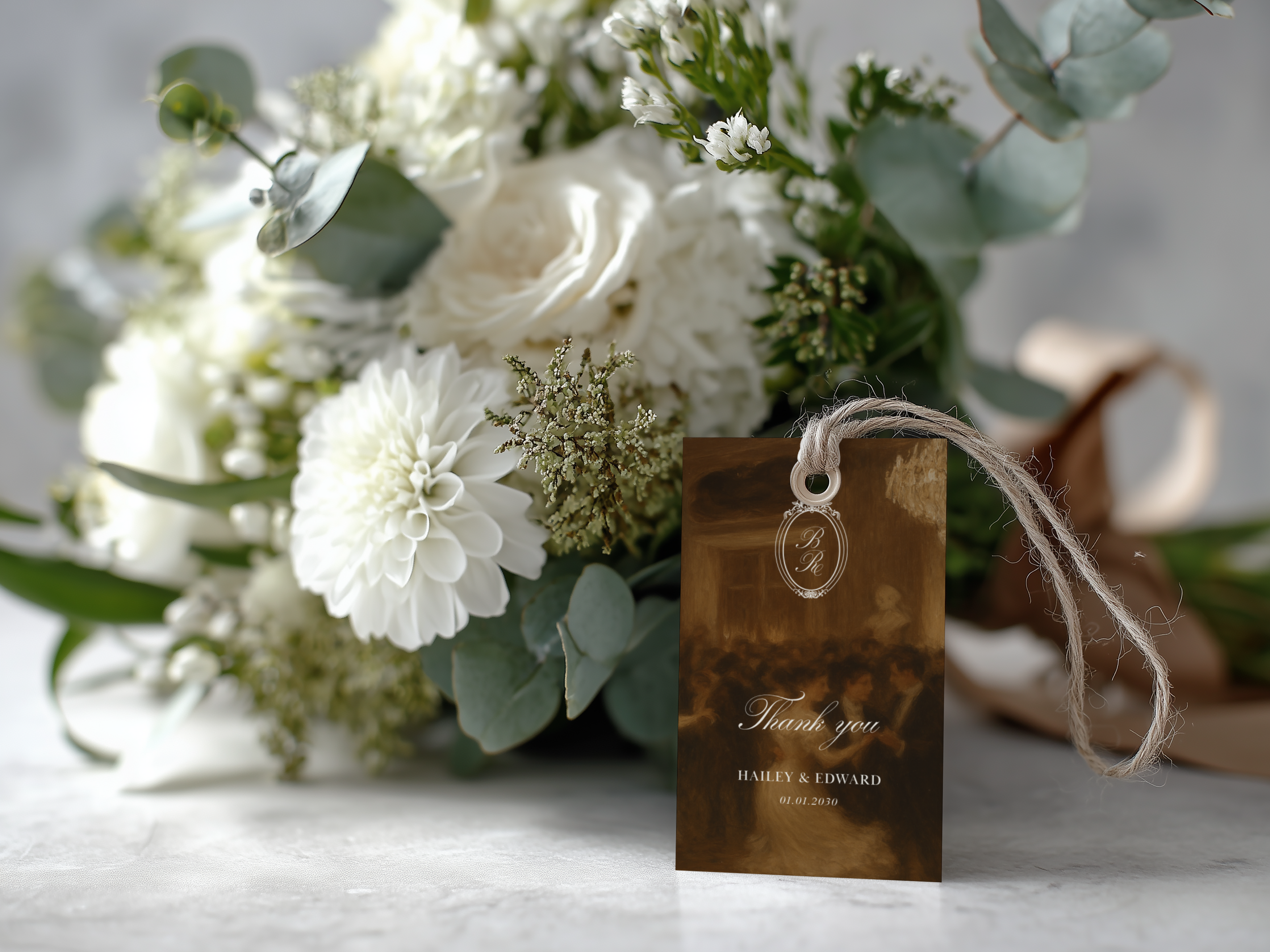 Vintage Brown Favor Tag Template
