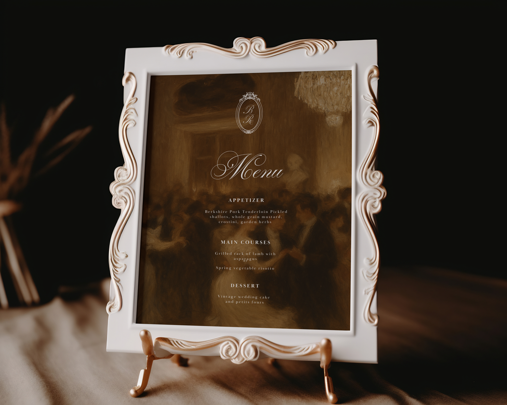 Vintage Brown Wedding Menu Template