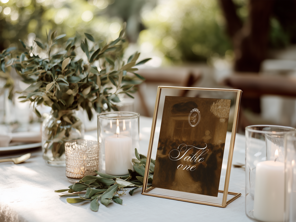 Vintage Brown Table Number Template