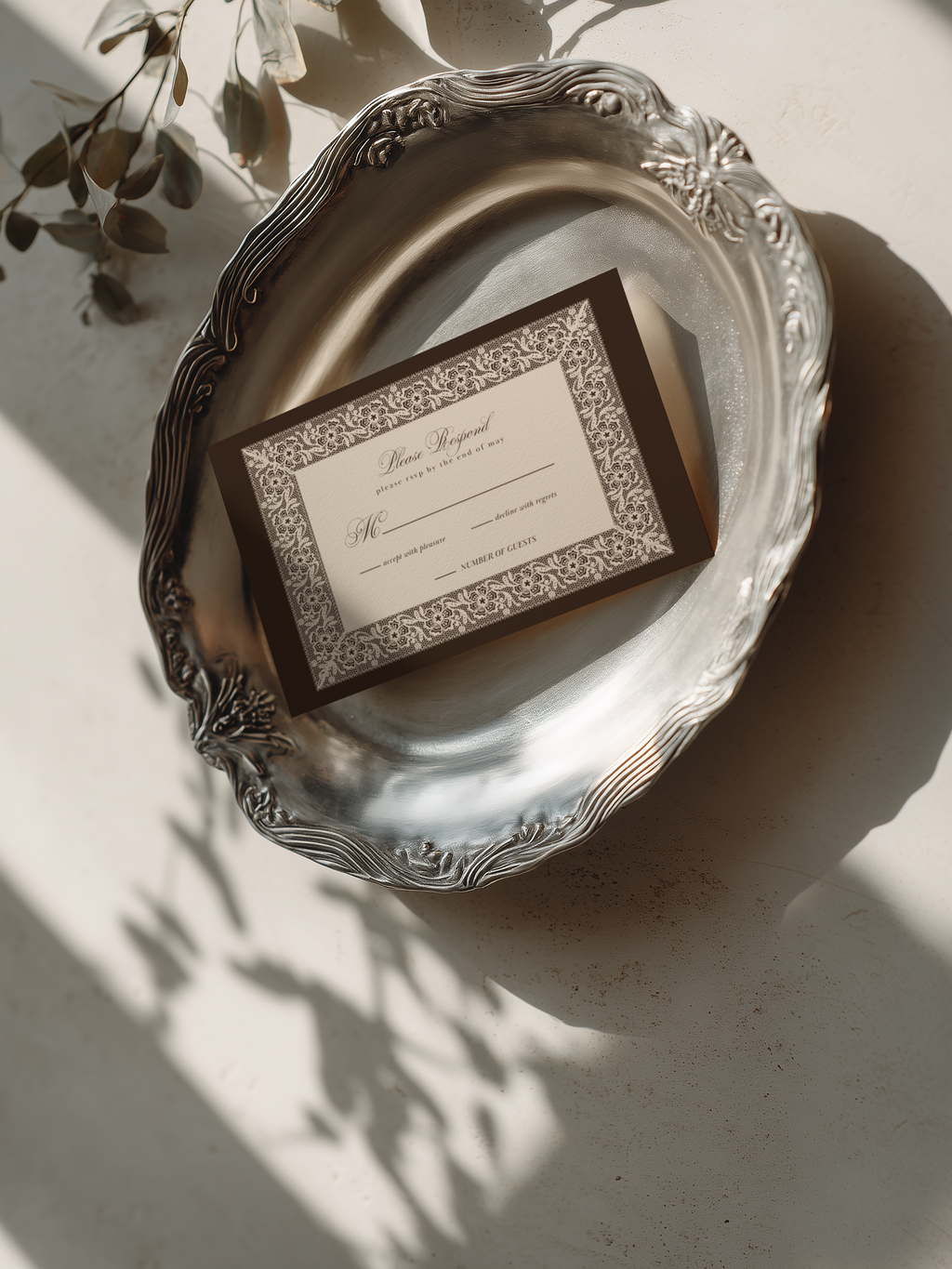 Vintage Brown RSVP Card Template