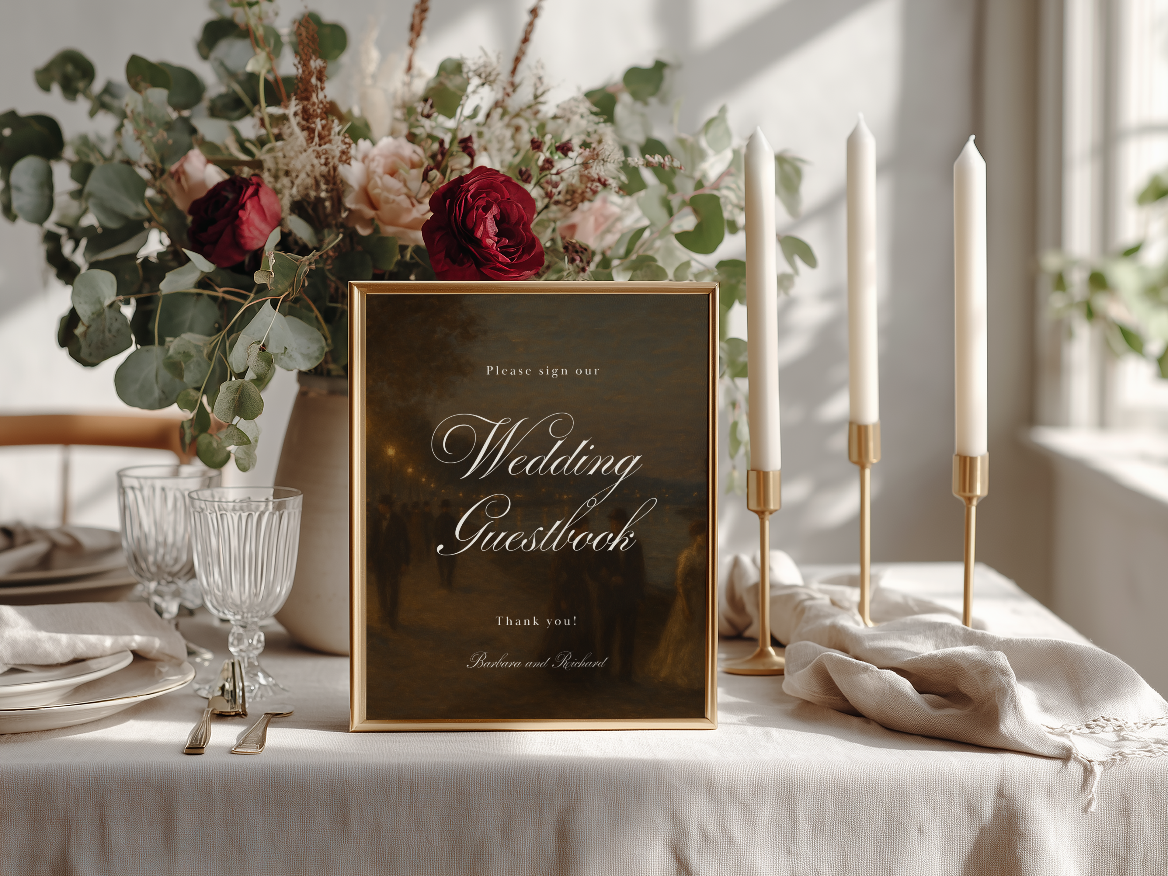 Vintage Brown Guest Book Sign Template