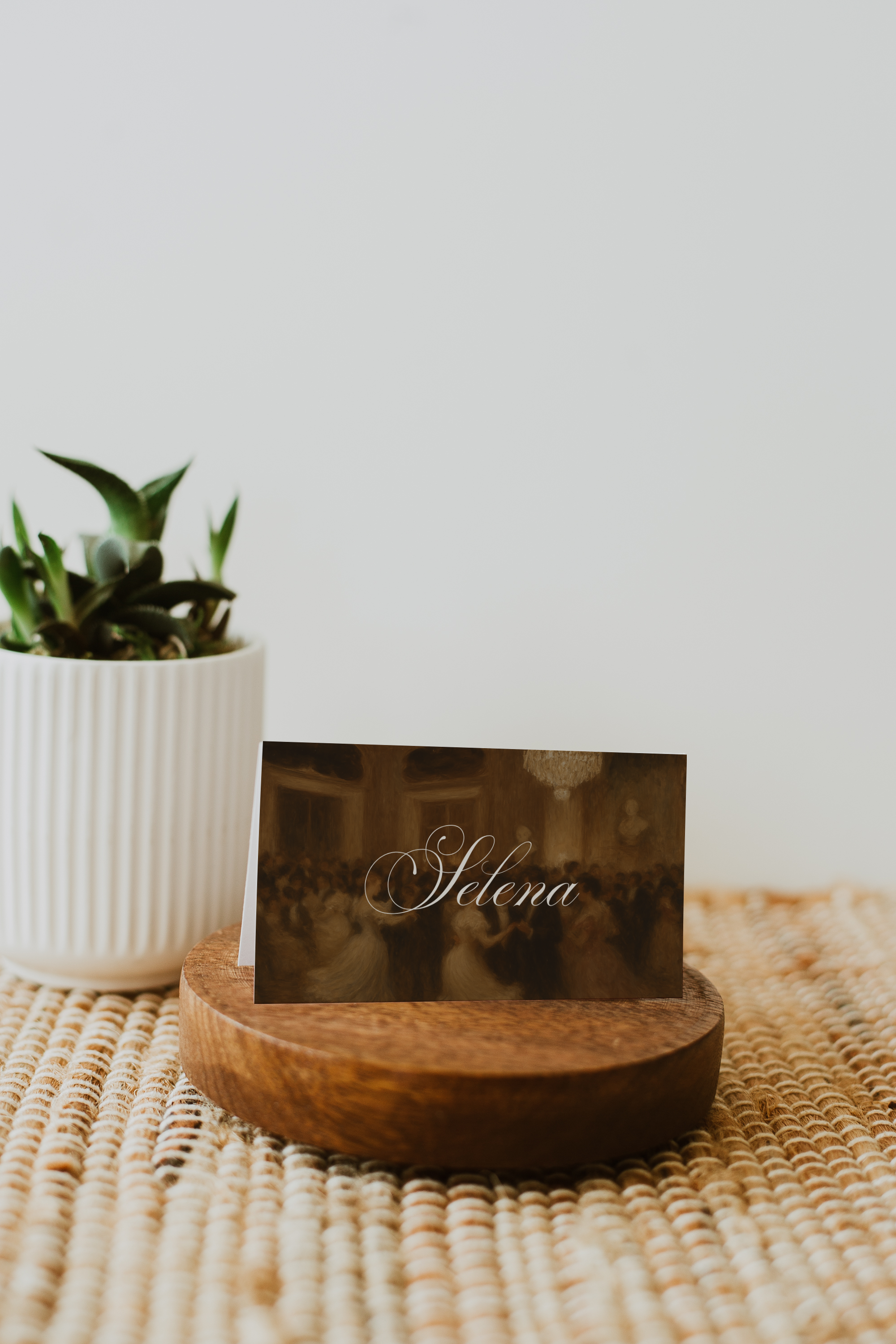 Vintage Brown Place Card Template