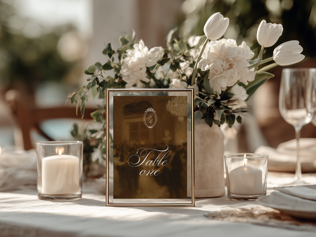 Vintage Brown Table Number Template