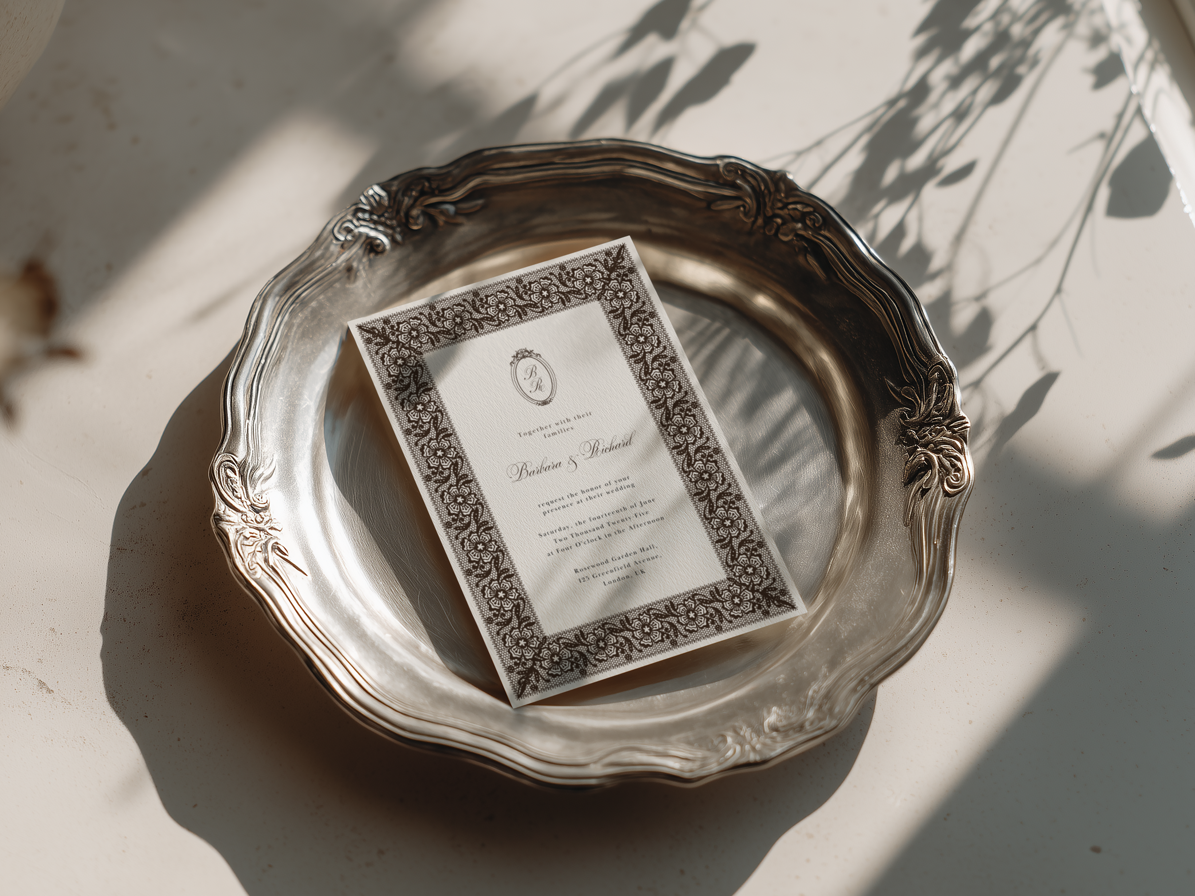 Vintage Lace Wedding Invitation Template
