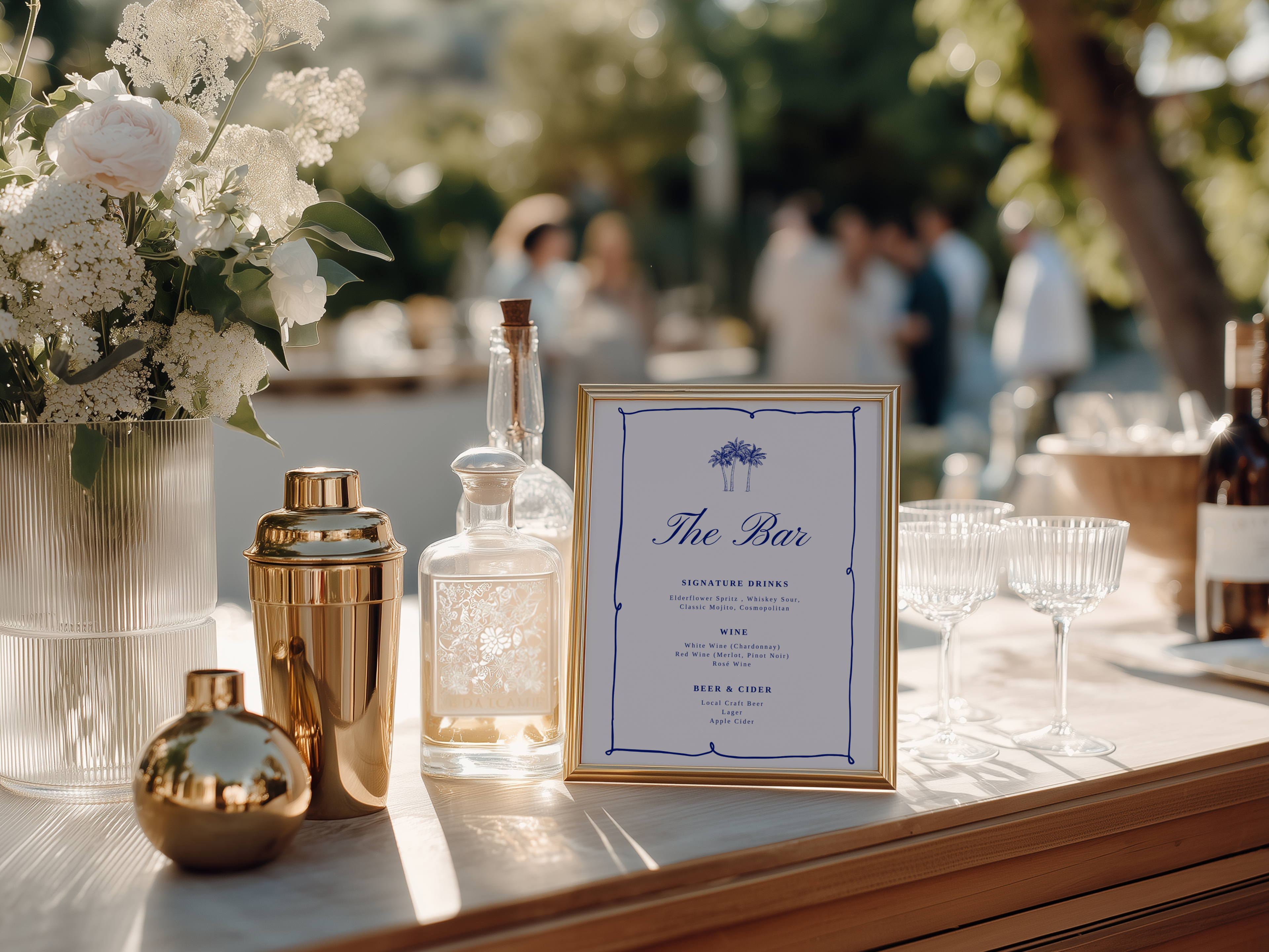 Costal Blue Bar Menu Wedding Template