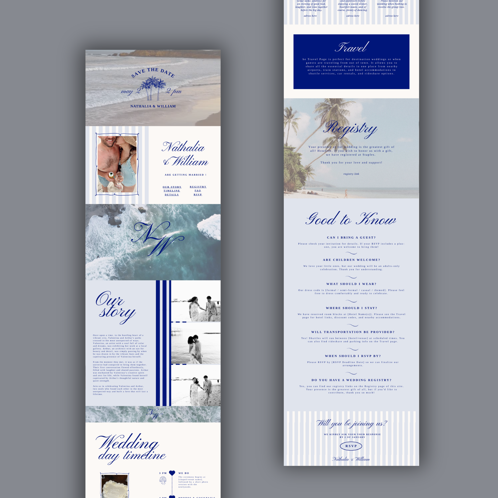 Coastal Wedding Website Template