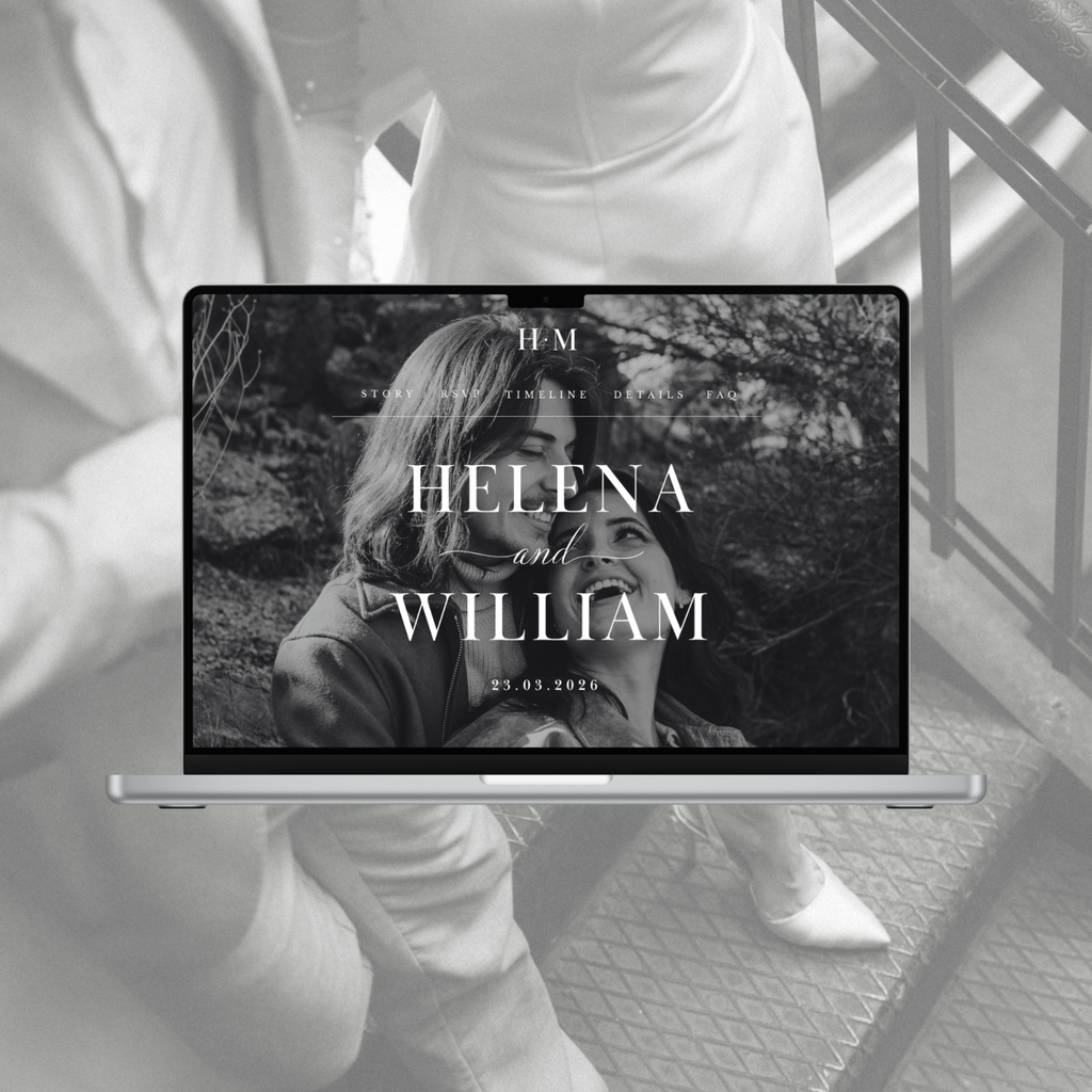 Black and White Wedding Website Template