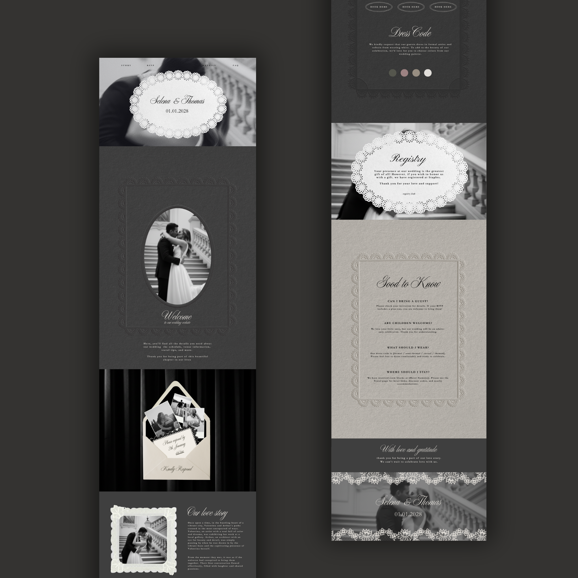 Timeless Monochrome Wedding Website Template
