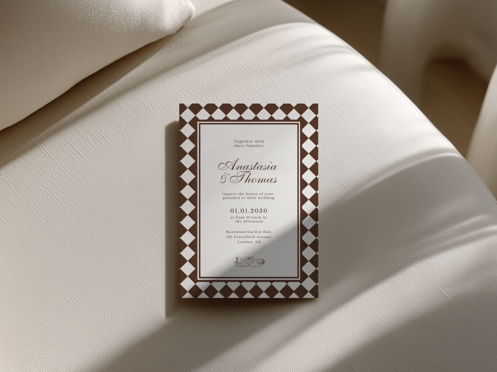 Modern Mocha Wedding Invitation Template