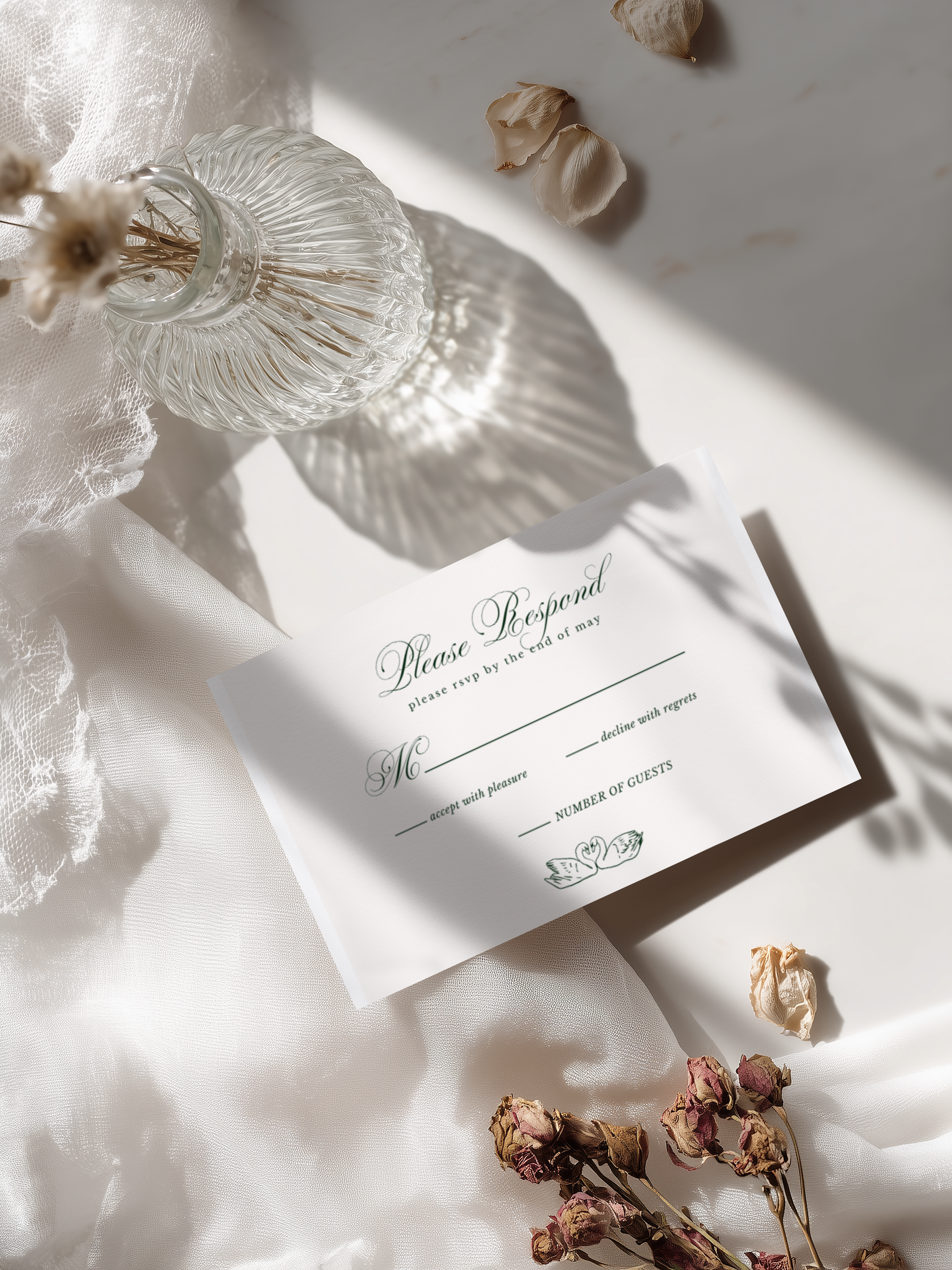 Green Wedding Invitation Suite Template