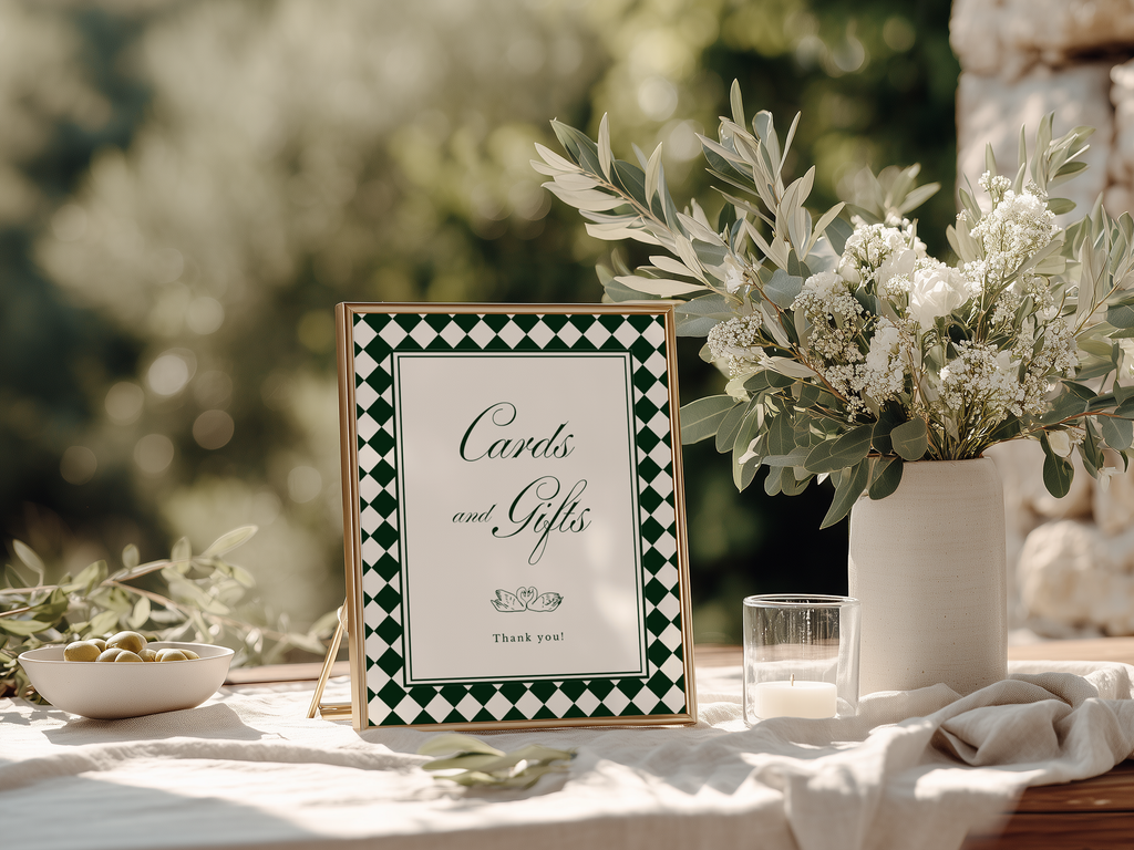 Green & White Wedding Stationery Suite Bundle