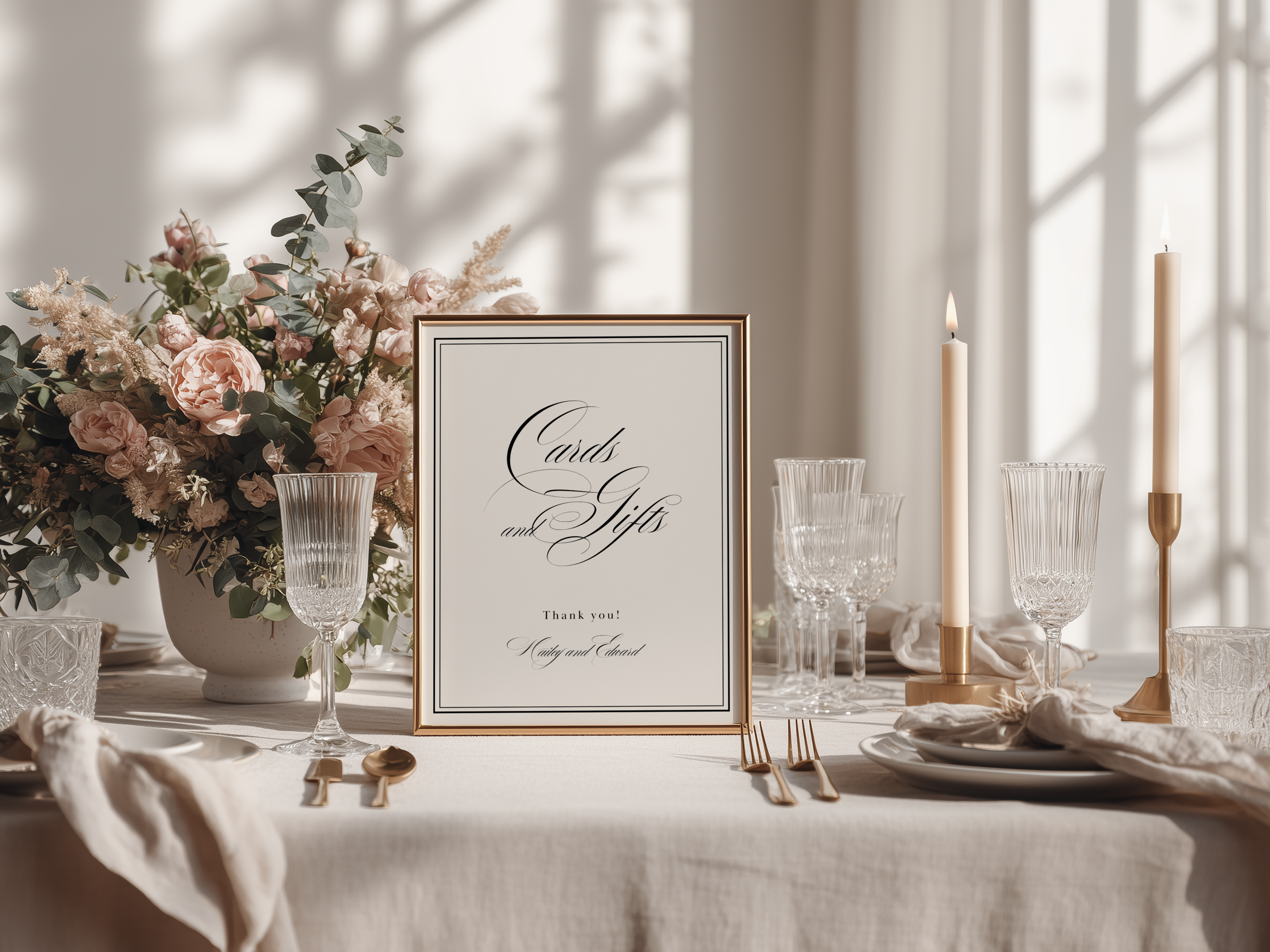 Black & White Cards & Gifts Sign Template