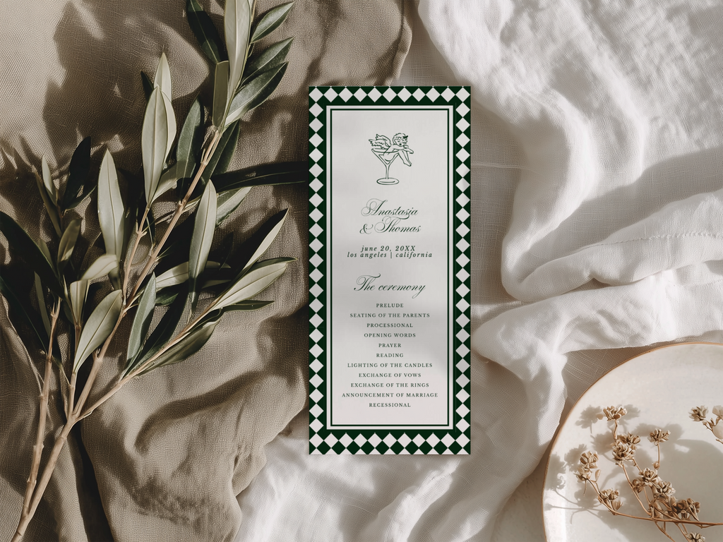 Green Wedding Ceremony Program Template