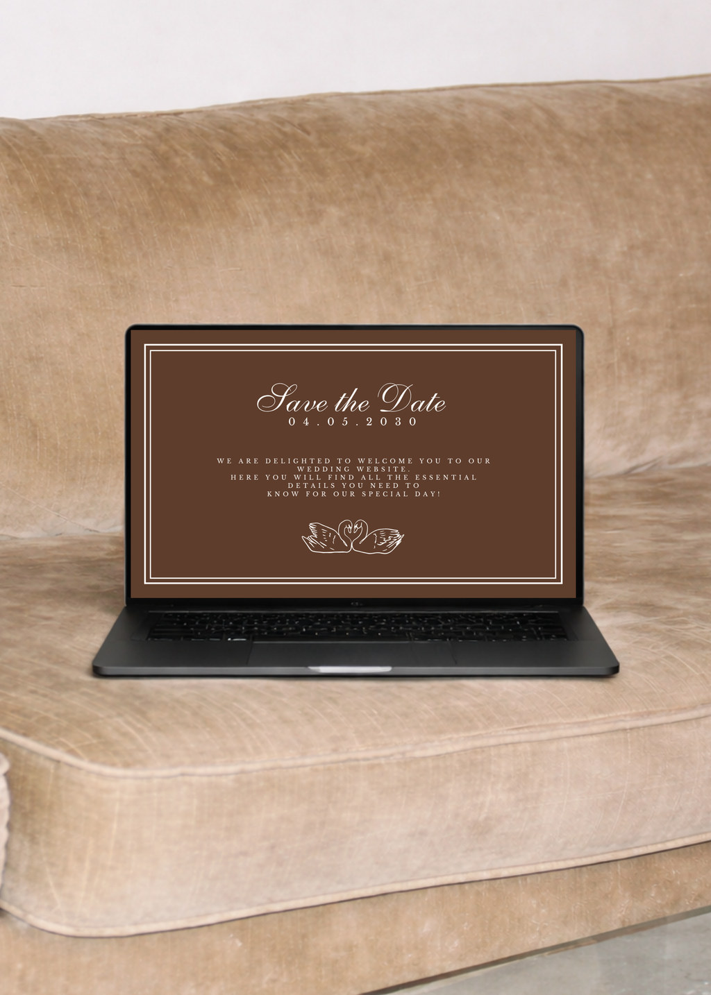 Mocha Brown Wedding Website Template