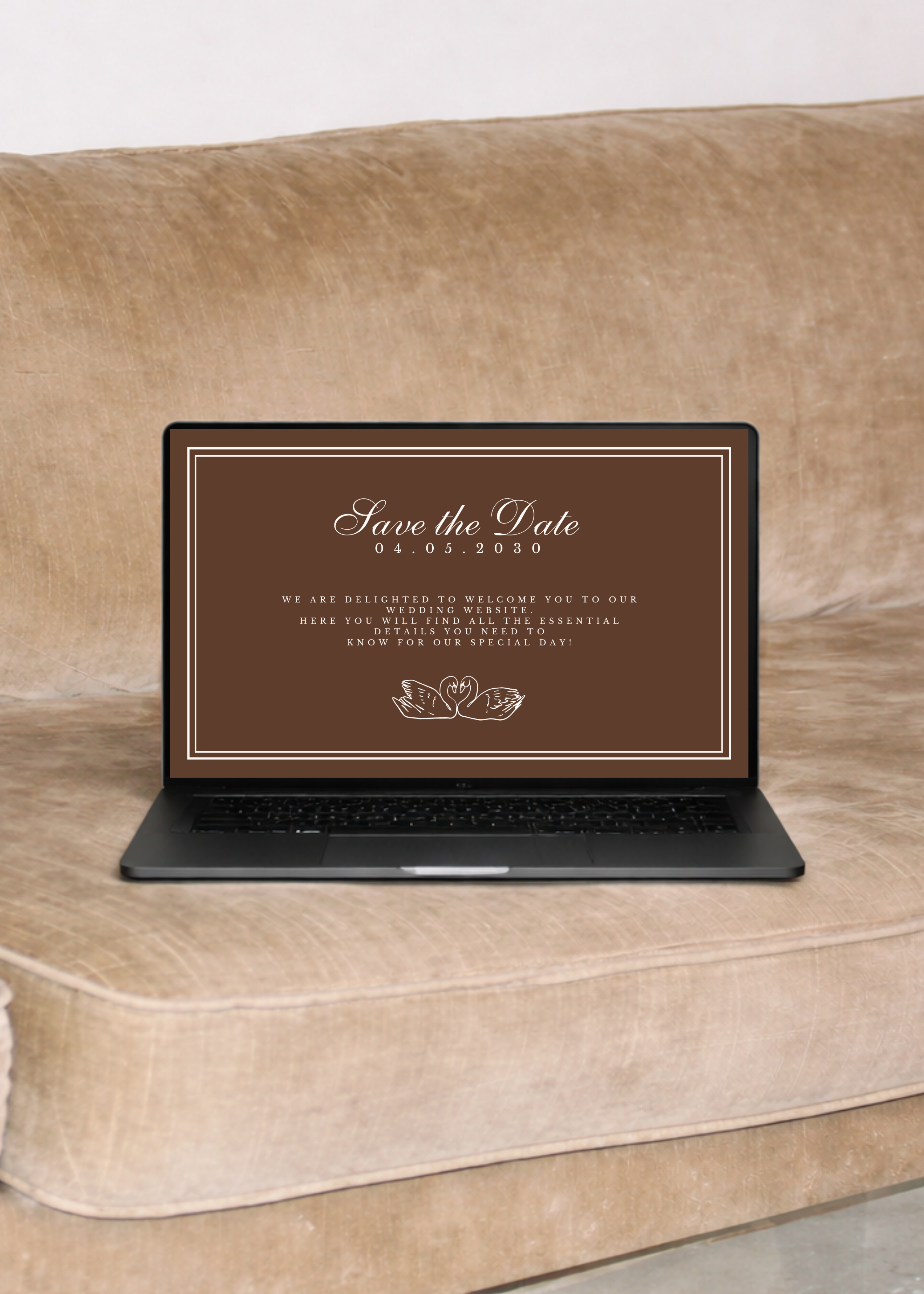 Mocha Brown Wedding Website Template