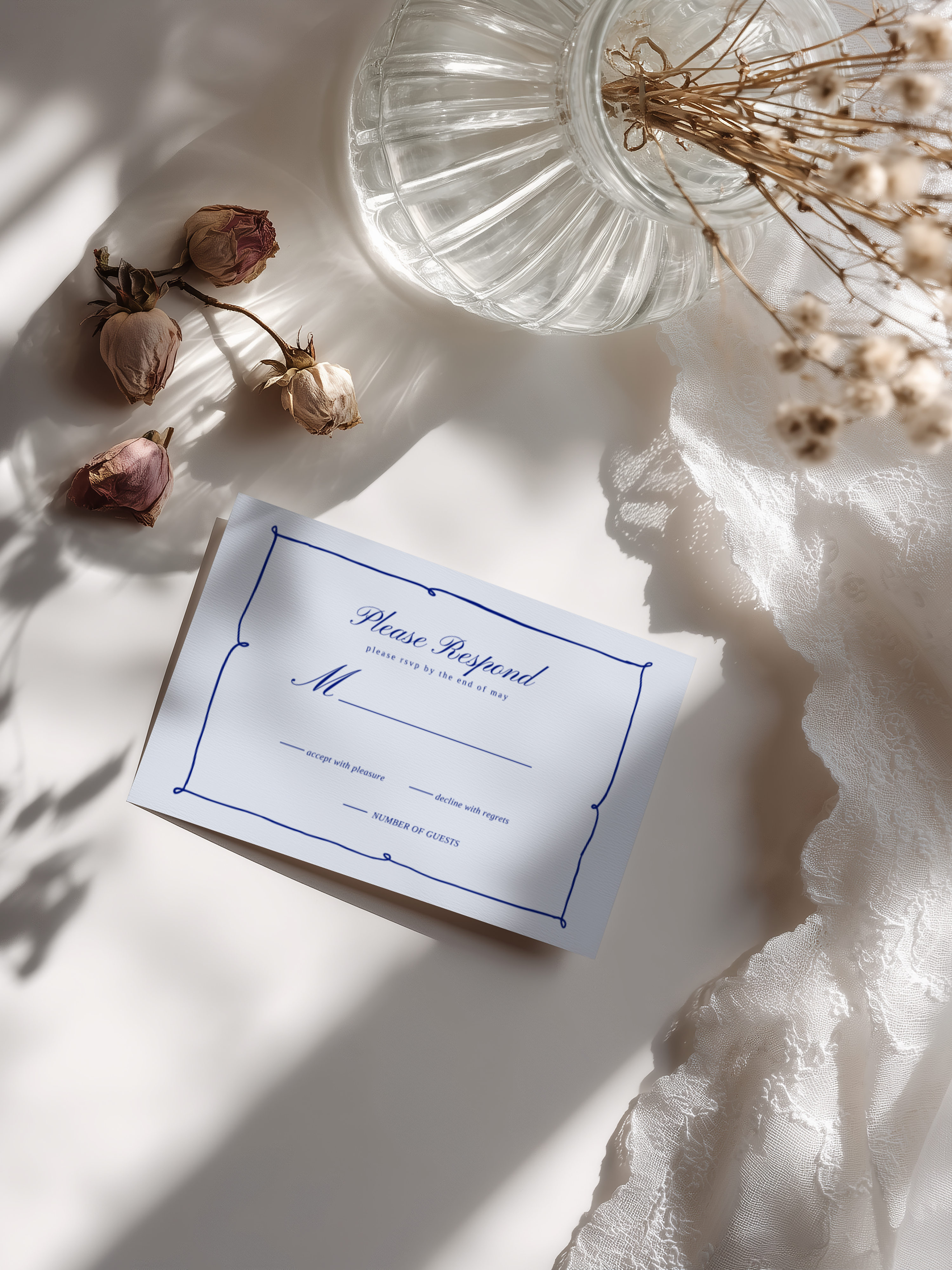 Costal Blue Wedding RSVP Template