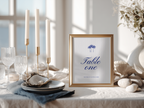 Costal Blue Wedding Table Number Template