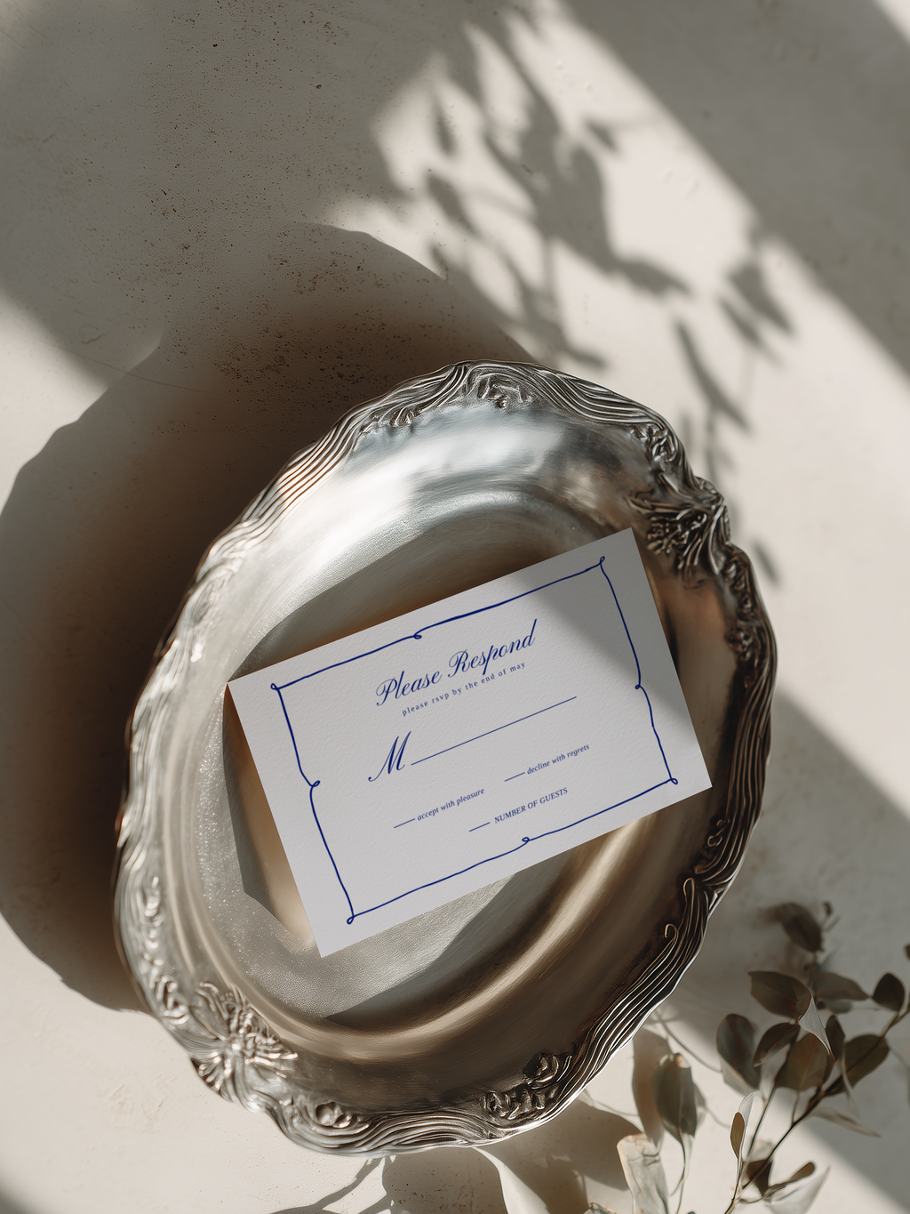 Costal Blue Wedding RSVP Template