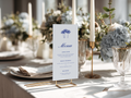 Costal Blue Wedding Menu Template