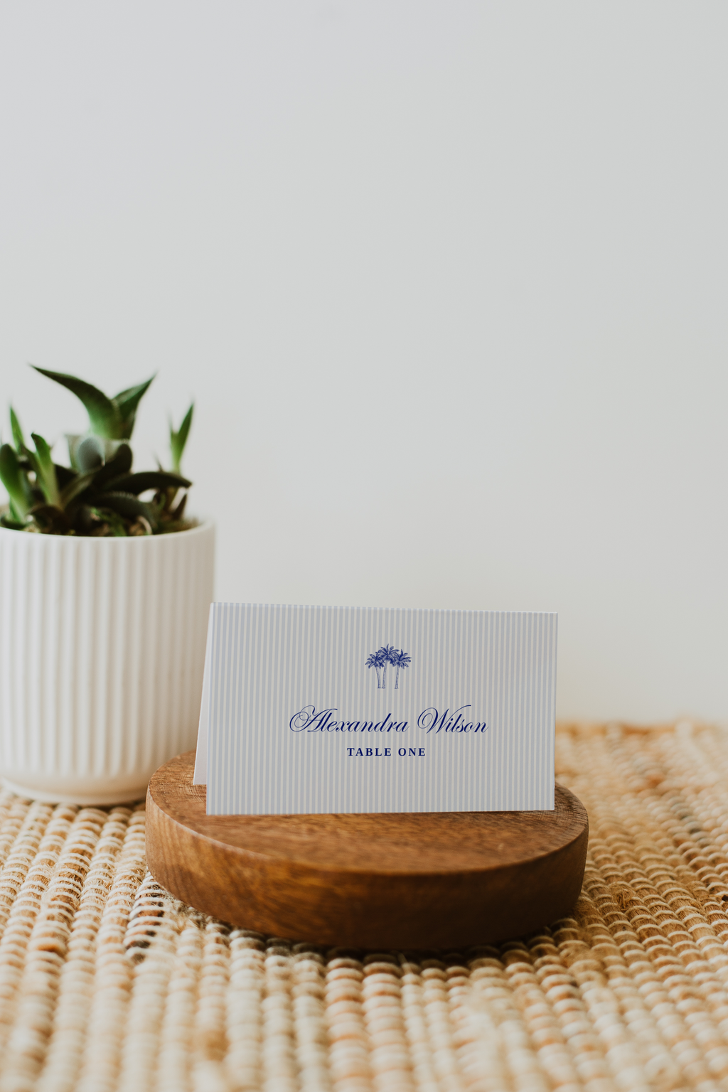 Costal Blue Wedding Place Card Template