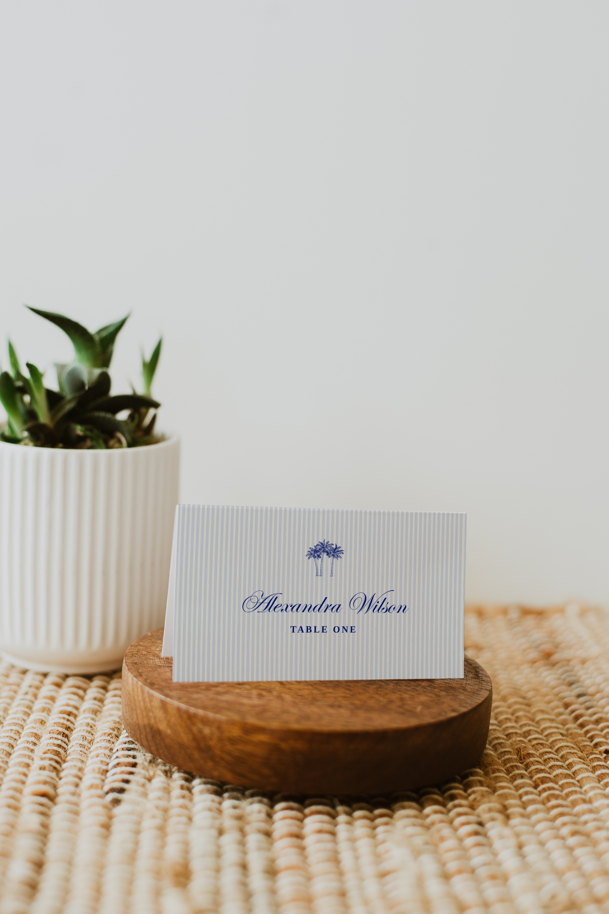 Costal Blue Wedding Place Card Template