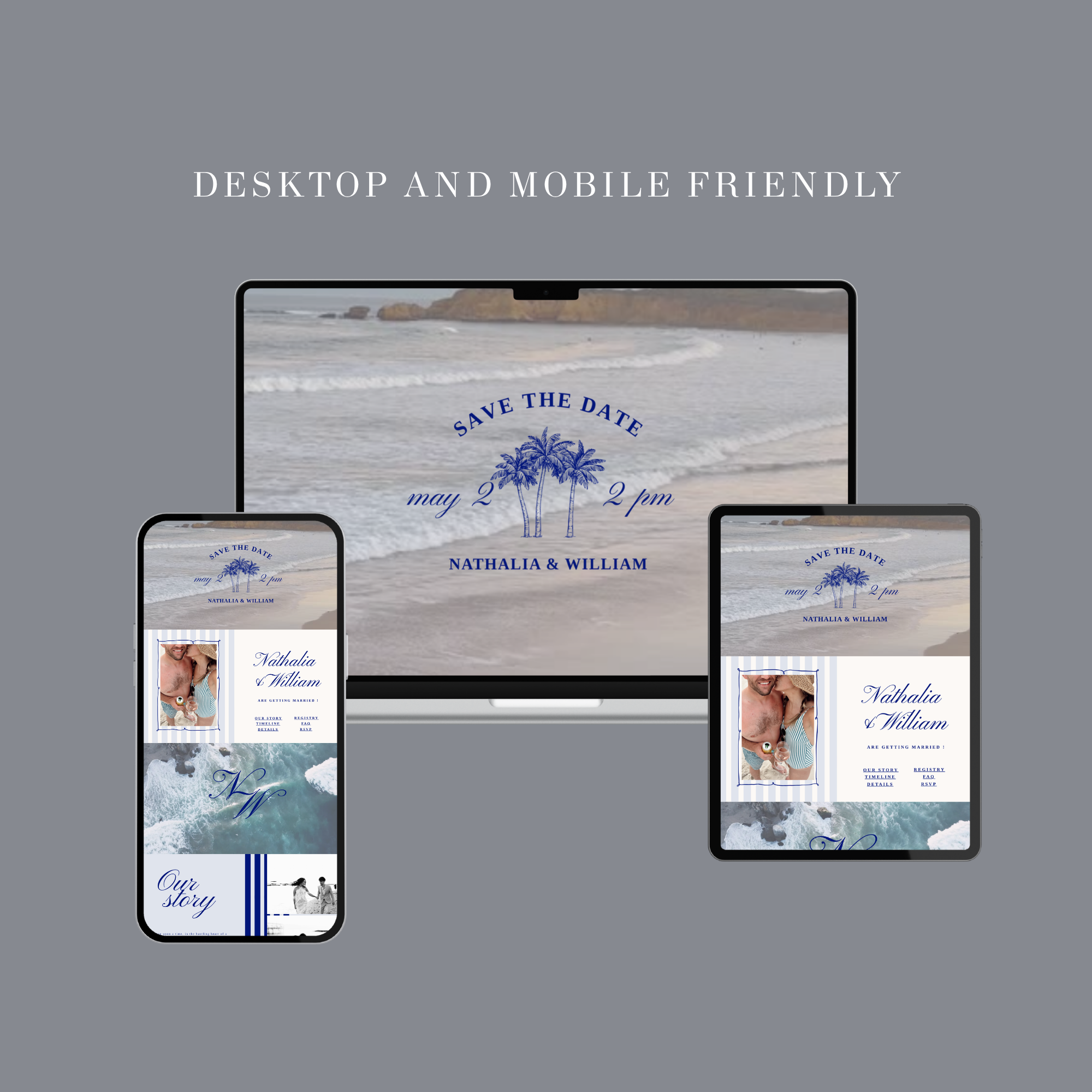 Coastal Wedding Website Template