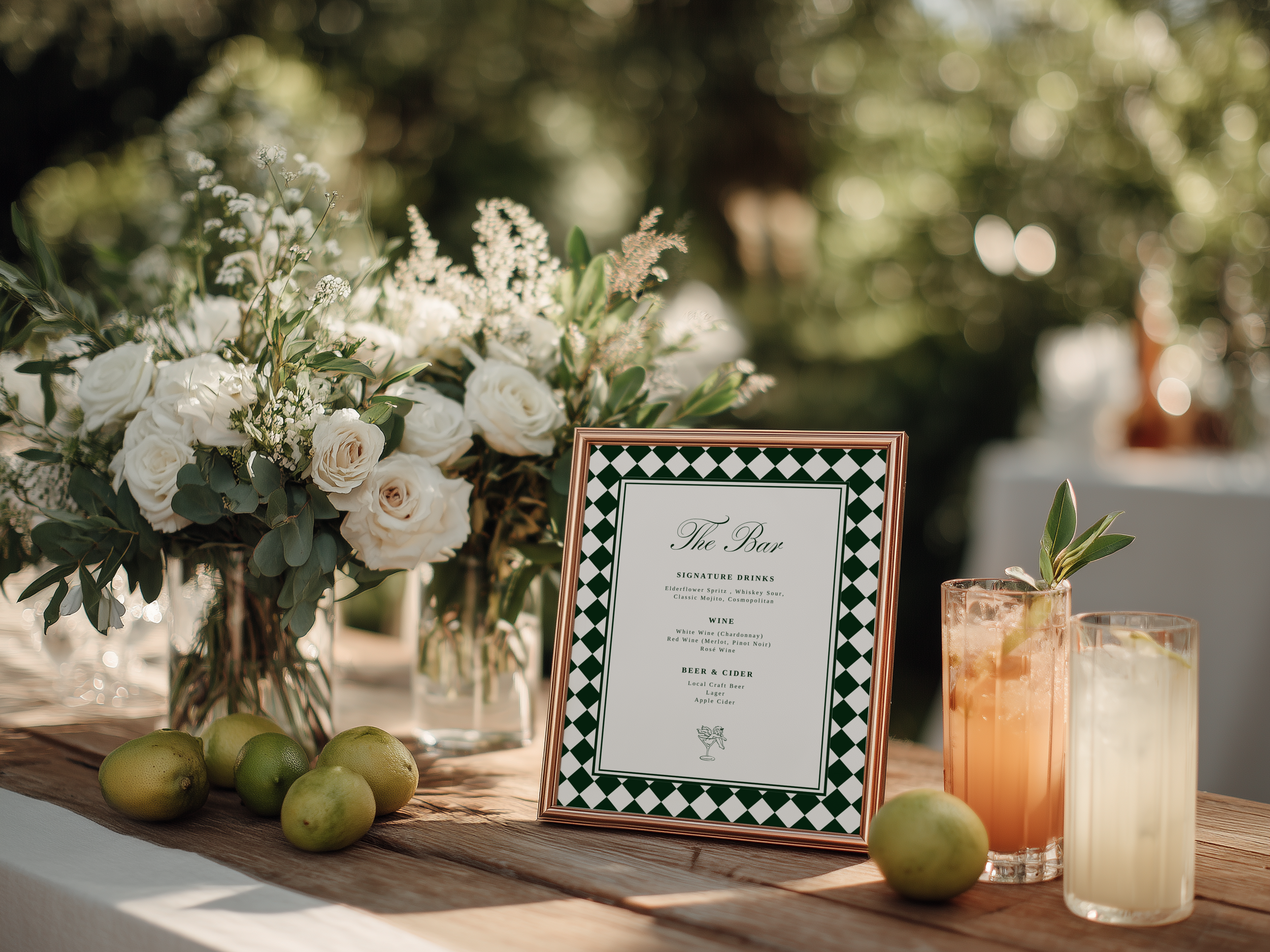 Green & White Wedding Stationery Suite Bundle