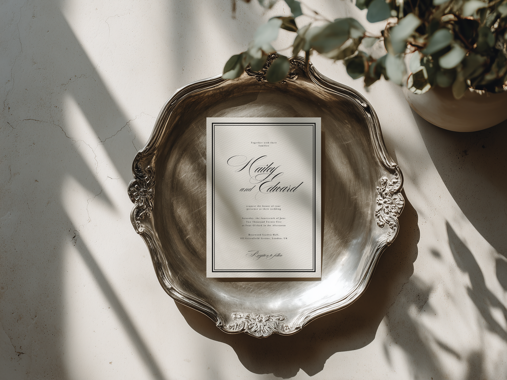 Black & White Wedding Invitation Template