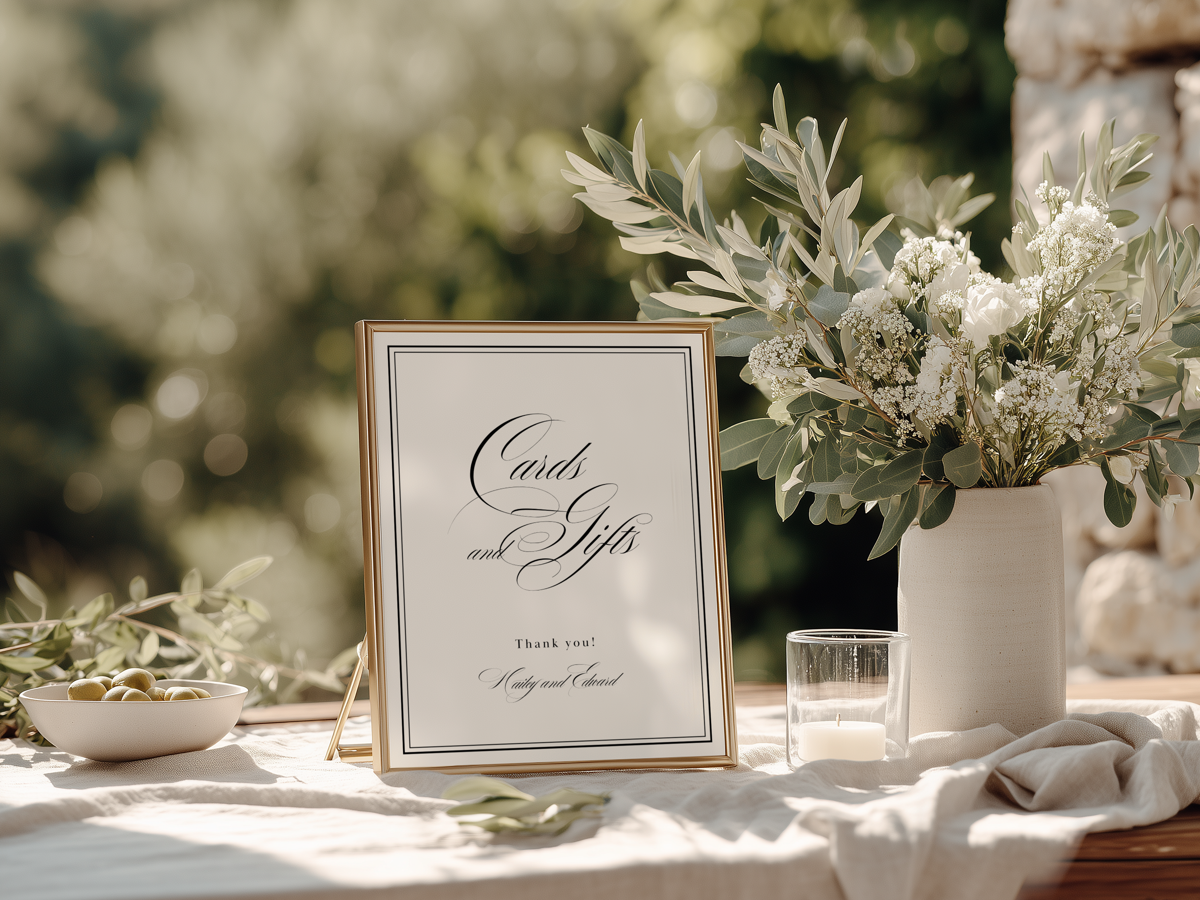 Black & White Cards & Gifts Sign Template