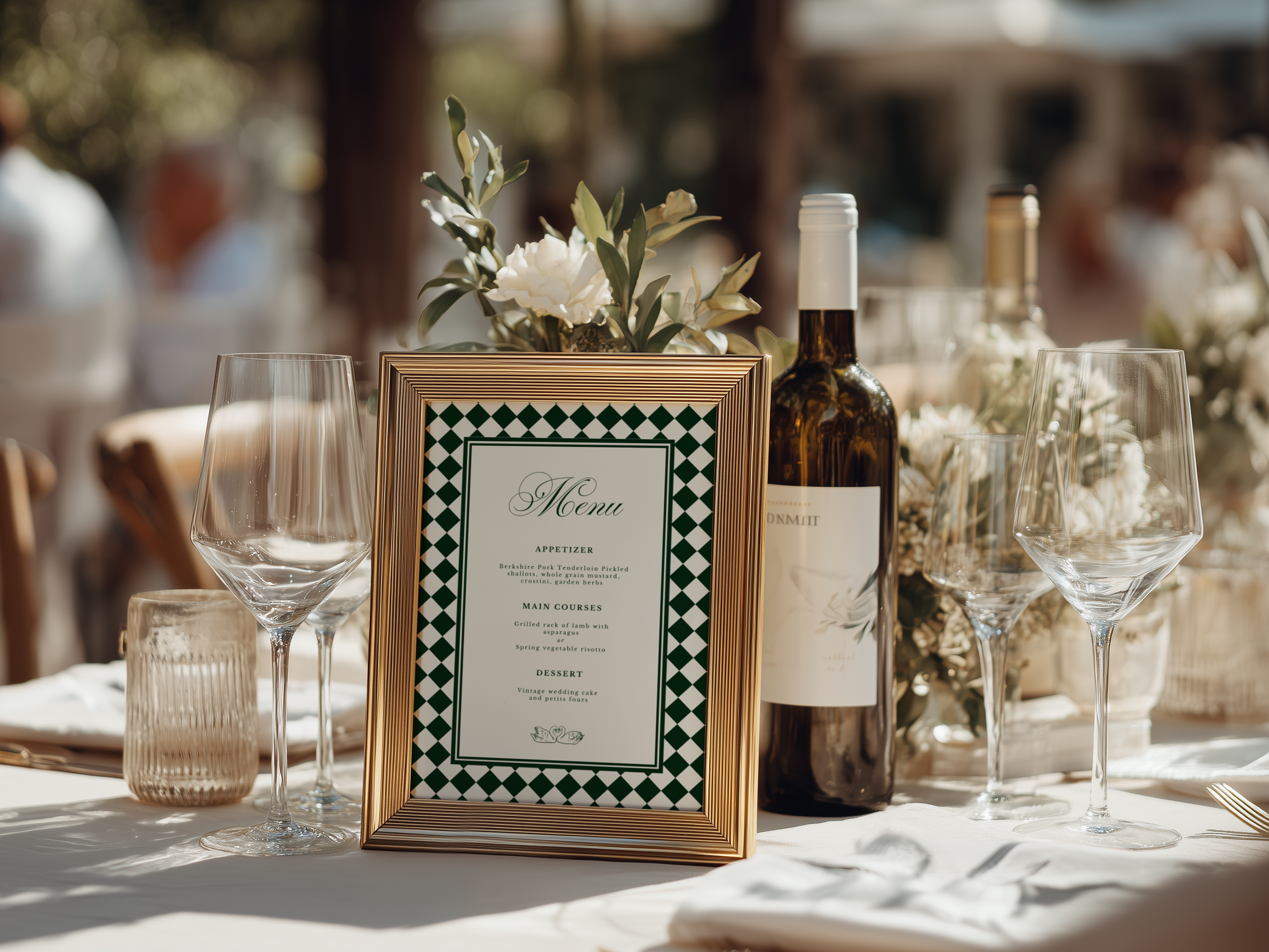 Green & White Wedding Stationery Suite Bundle