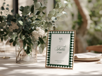 Green & White Table Number Template