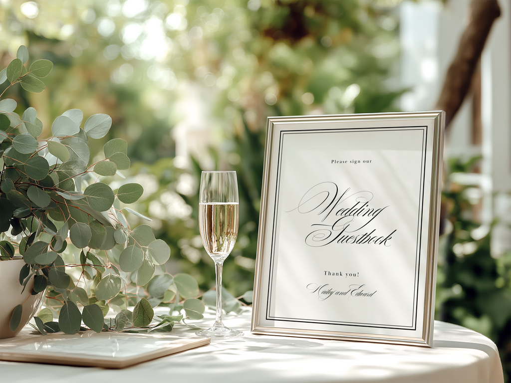 Black & White Guestbook Sign Template